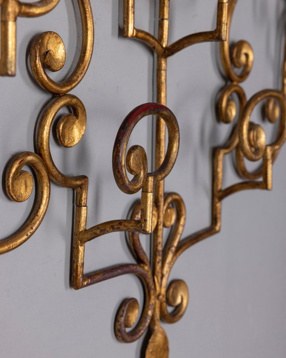 Vintage 1950s Italian-design wrought iron wall coat rack (photo 7 of 13)