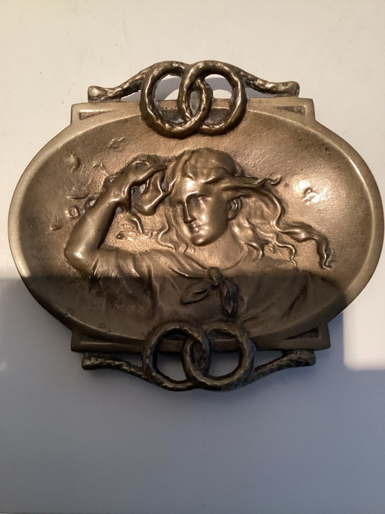 Splendida Vide-poche Art Nouveau Antica/Ciotola in Bronzo (17cm), Ciotole, Marrone (foto 4 di 5)