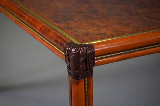 Image 1 of Vintage Italian Squre Dining Table In Burl Elm, by Alberto Smania for Studio Smania Interni, Italy 1960’s