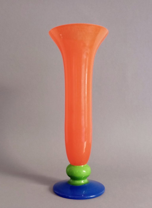 Rückl 'Aero' art-deco tango glass vase 1925 Czech Republic rare!