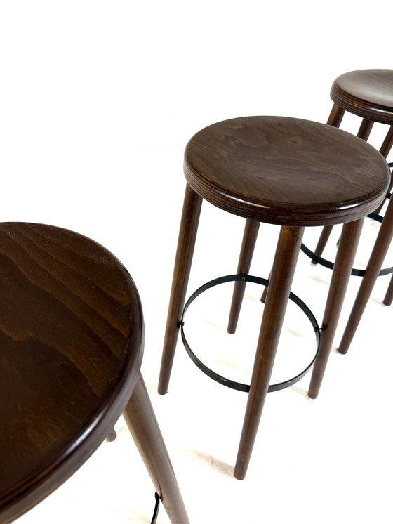 Image 1 of 5x vintage Brutalist bar stools '70