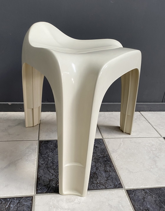 Image 1 of Casala white low stool 1970s