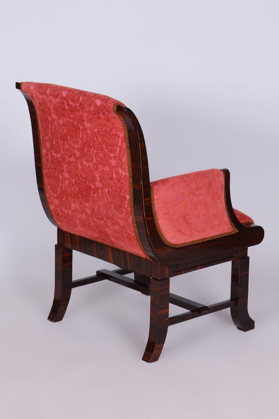 Restored Art Deco Armchair, By Pavel Janák, By PUD, Oak, Czech, 1910s – Textile, Wood (photo 12 of 14)