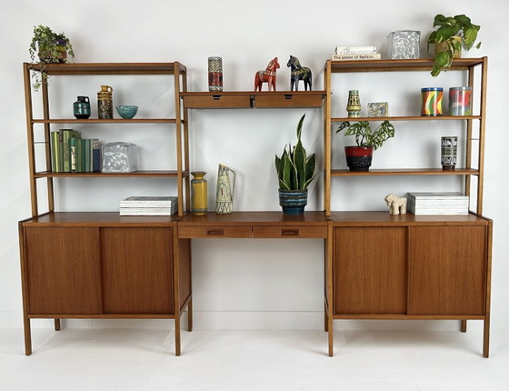 Swedish vintage teak veneer bookcases – Shelving unit (photo 2 of 25)