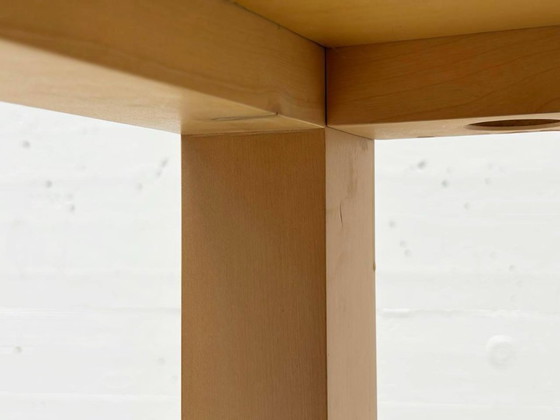 Image 1 of Dining table with linoleum surface and light solid wood frame, 1970s