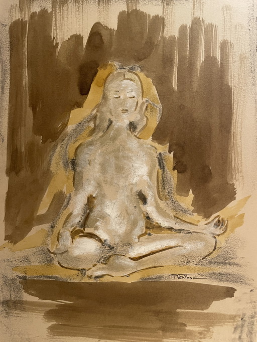 Painting Portrait Woman Buddha "ZEN