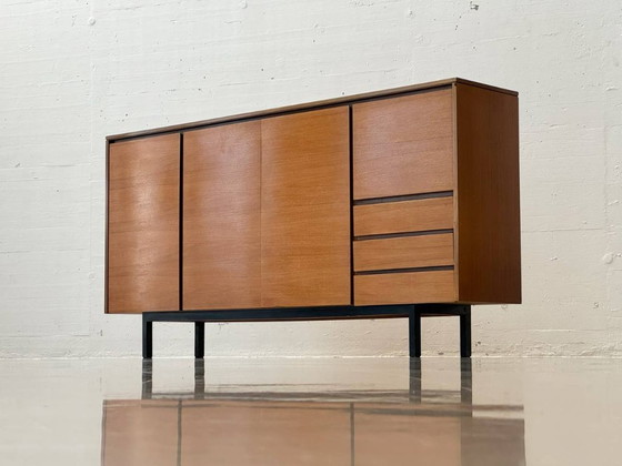 Image 1 of Credenza alta svizzera di metà secolo con vano bar in teak, anni '60