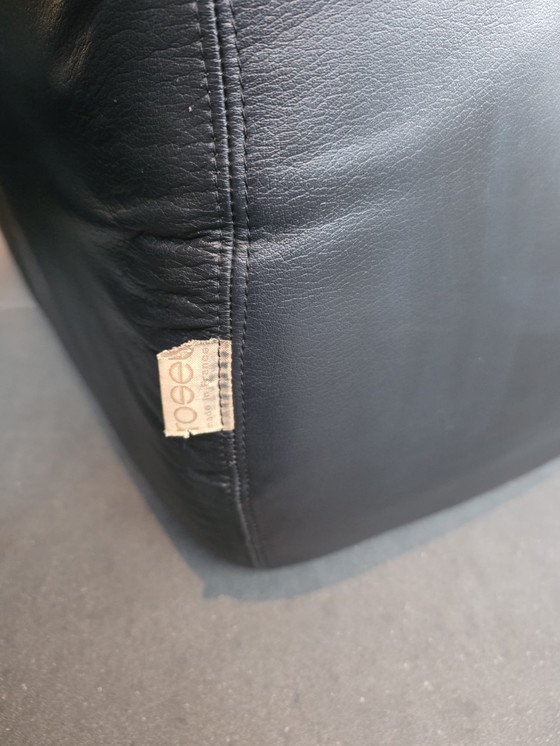 Image 1 of Unique vintage seating area – Ligne Roset Kali (1970s) – black leather – very good condition