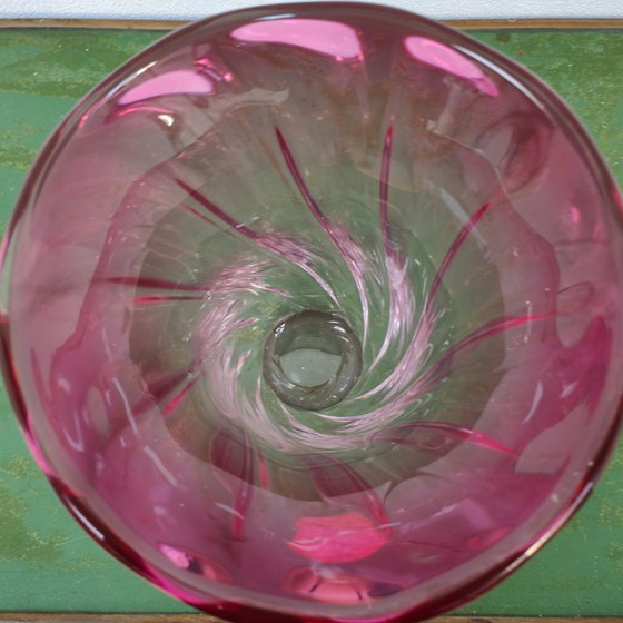 Image 1 of Grande vaso vintage in cristallo rosa Val St. Lambert
