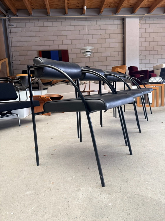 Lot de 4 chaises Bieffeplast Vienna, Rodney Kinsman (prix du lot), Chaises de salle à manger, Métal, Skaï (photo 2 sur 15)