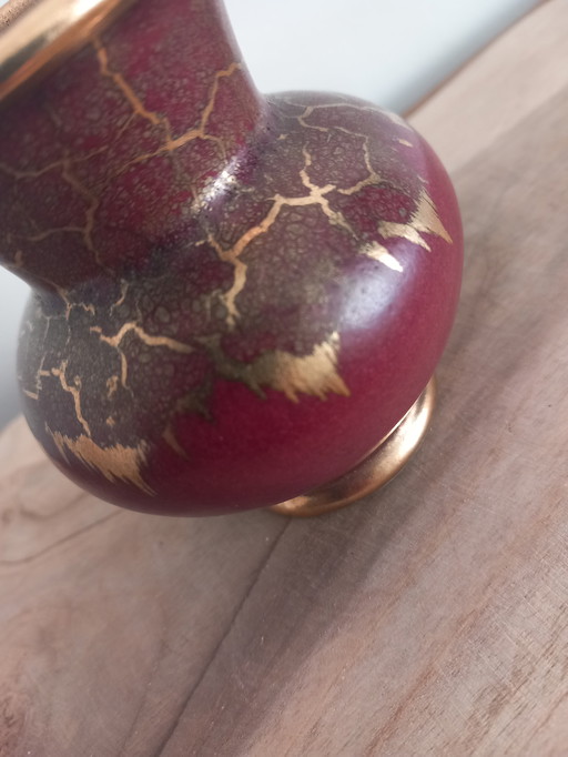 Rare Sèvres Prestige Miniature – Jean Mazeaud & Jean Faverot – Red & Gold – Signed 983