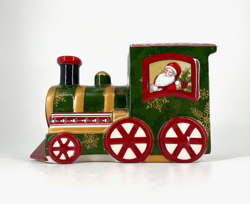 Locomotive en porcelaine Villeroy & Boch « Nostalgic Melody » avec boîte à musique (rare)