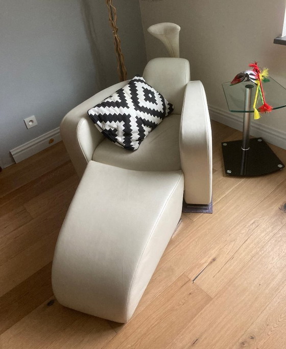 Image 1 of Designer armchair KLER leather with footstool