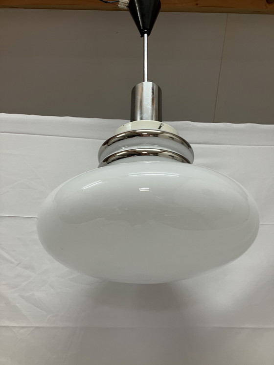 Image 1 of Vintage Leclair & Schäfer hanglamp wit opaline