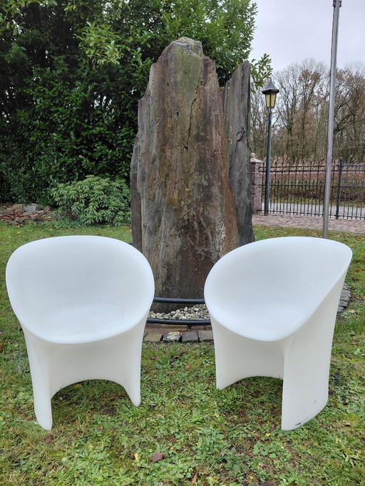 2x Moon Chair by Tokujin Yoshioka.