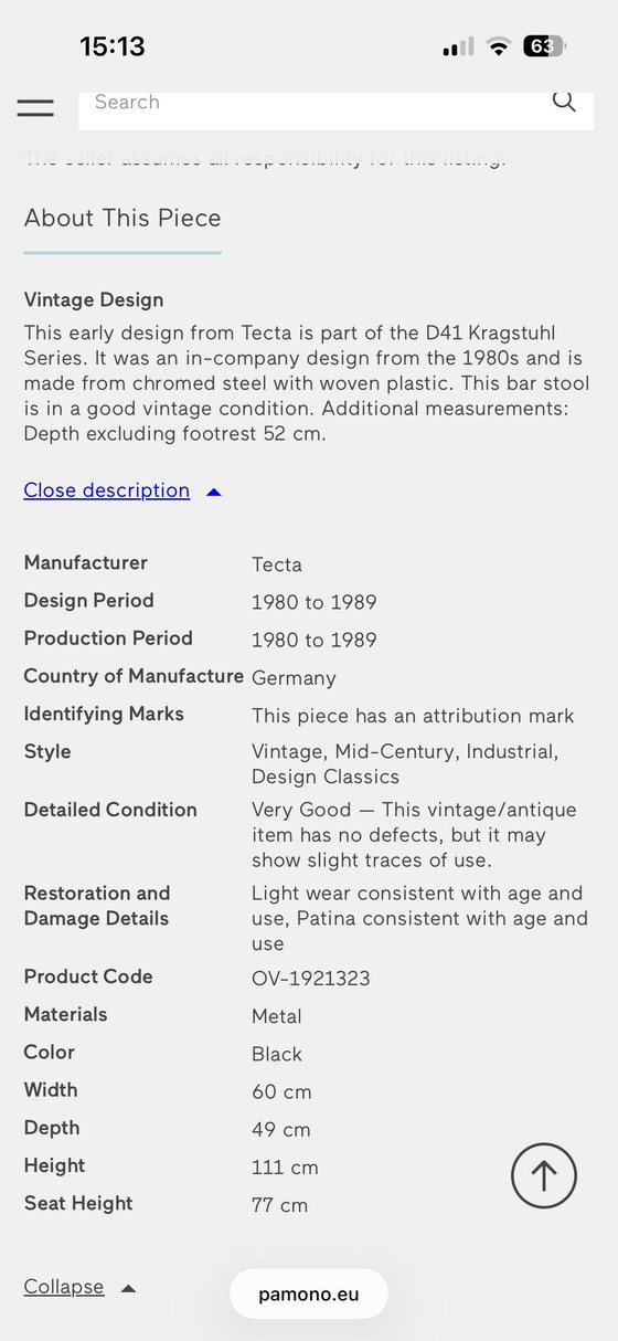 Image 1 of Set of 4 vintage Tecta D41 bar chairs