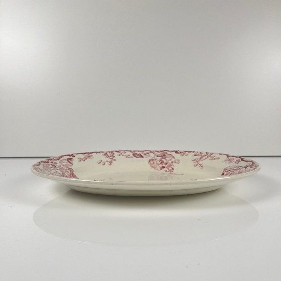 Image 1 of Piatto ovale in gres porcellanato KG Lunéville, "Fontainebleau", rosa, XIX secolo