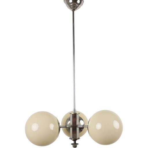 Vintage Art Deco Kronleuchter aus Metall und Glas, Tschechoslowakei 1930