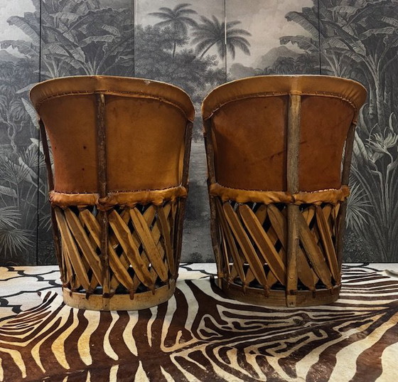 Image 1 of SET AUS 2 EQUIPALE (MEXIKANISCHEN) LEDERSTÜHLEN