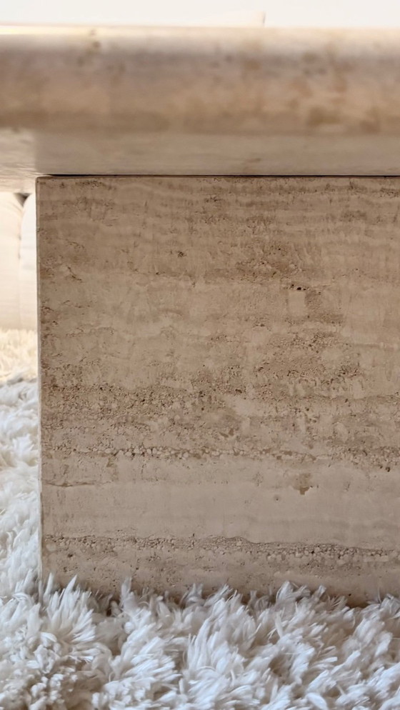 Image 1 of Pair of travertine coffee tables