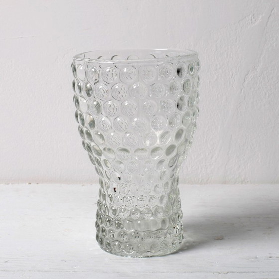 Image 1 of Mid-Century Clear Pressed Glass Vase by Jan Schmid, Rosice / 1961