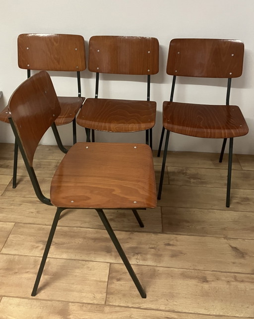 4 sedie scolastiche vintage Marko in ottime condizioni.