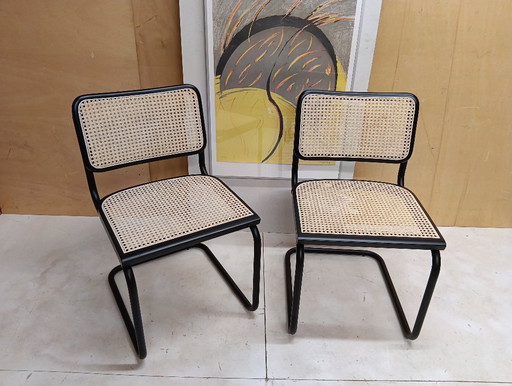 ALIVARMVSEVM 104. SET of 2 CESCA B32 Chairs (NEW) in Black Frame Limited Edition 