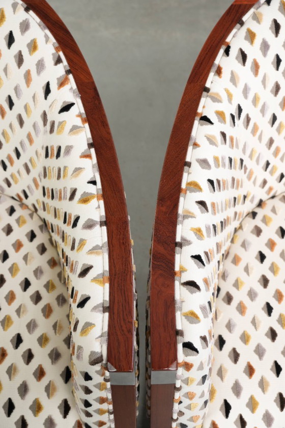 Image 1 of Unique Art Deco design Schuitema armchairs/occasional chairs from the Decoforma series with beautiful fabric upholstery.