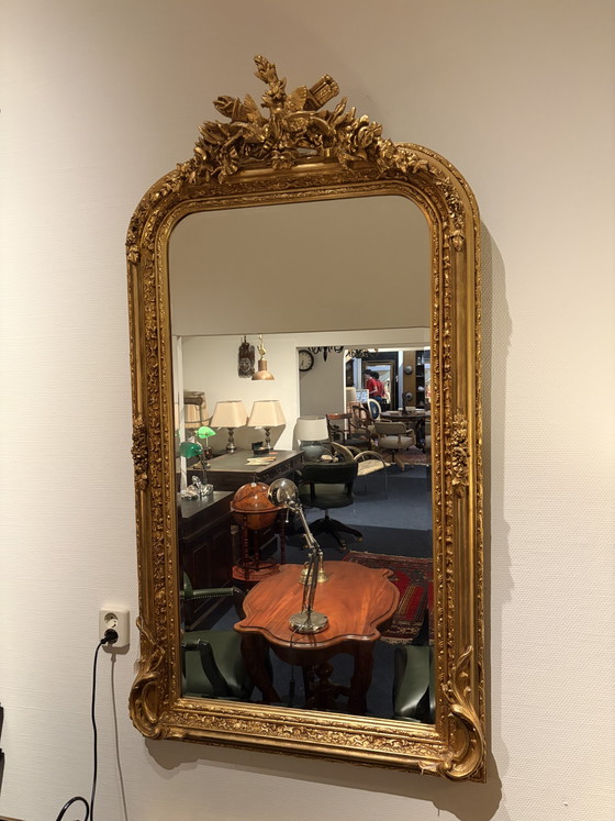 Specchio con cresta, cornice color oro e specchio smussato – Glass, Wood (photo 3 of 5)