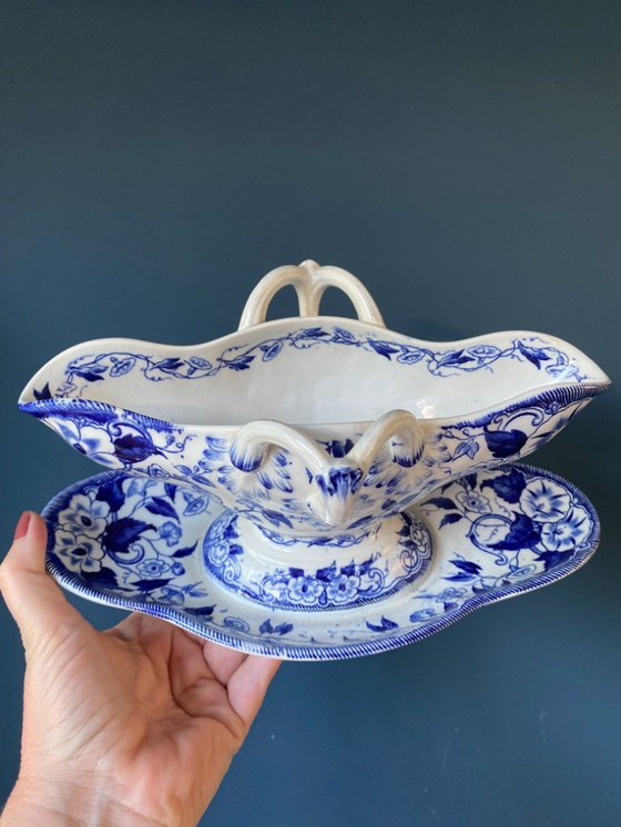 Image 1 of Creil Montreau Flora saucière - rare piece