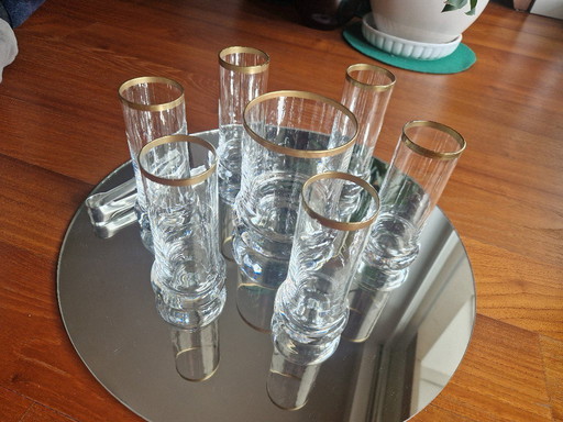 Glas- und Eiskübelset, entworfen von Joe Colombo