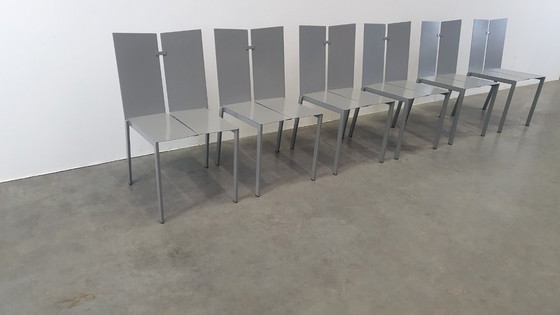 Image 1 of 6x Frans van Praet vintage stoelen belgo chrom 2000s minimalistisch design
