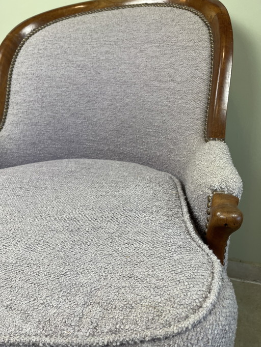 Fauteuil de style Louis Philippe Lilas