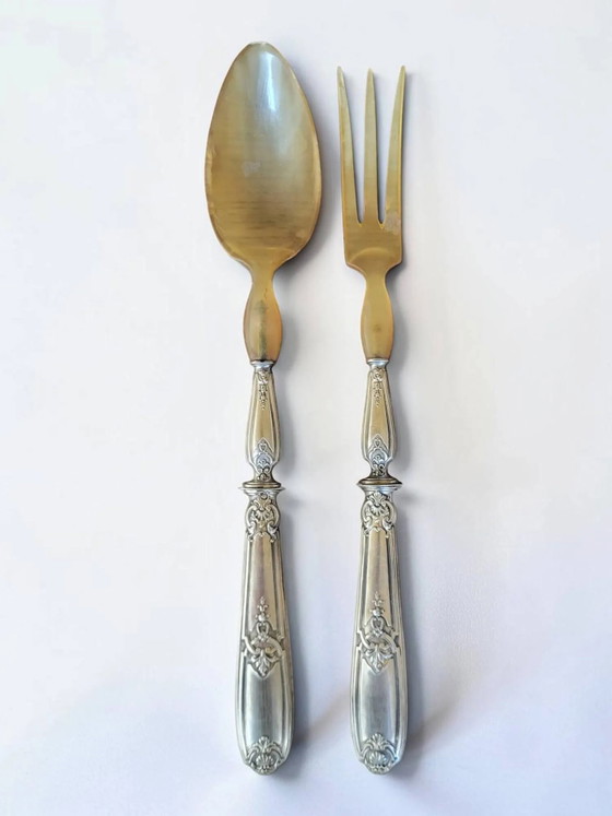 Couverts à salade argentés – Art Deco (photo 2 of 11)