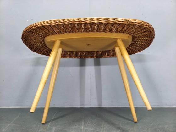 Image 1 of ULUV Rattan Coffee Table by Jan Kalous, Czechoslovakia, 1970s