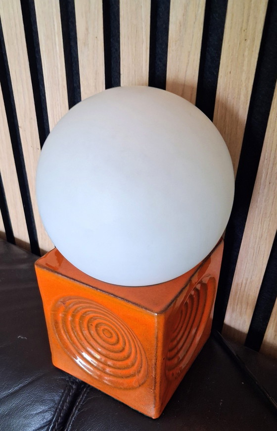 Image 1 of Vintage Steuler Keramik Space Age Cube Lamp – Cari Zalloni 1970s Zyklon