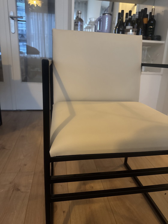 Image 1 of 4x By Crea Designer-Esszimmerstühle mit veganem Lederbezug, neuwertig