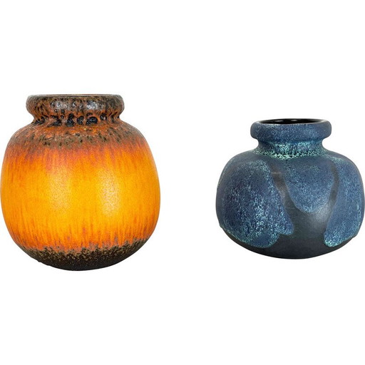 Paire de vases en céramique vintage de Scheurich, Allemagne, années 1970