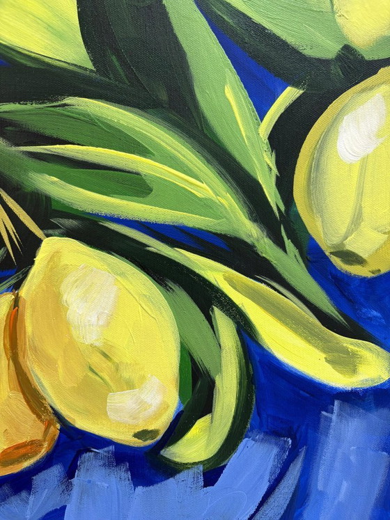 Image 1 of Pintura acrílica del artista E. García "Té de limón" 100x70