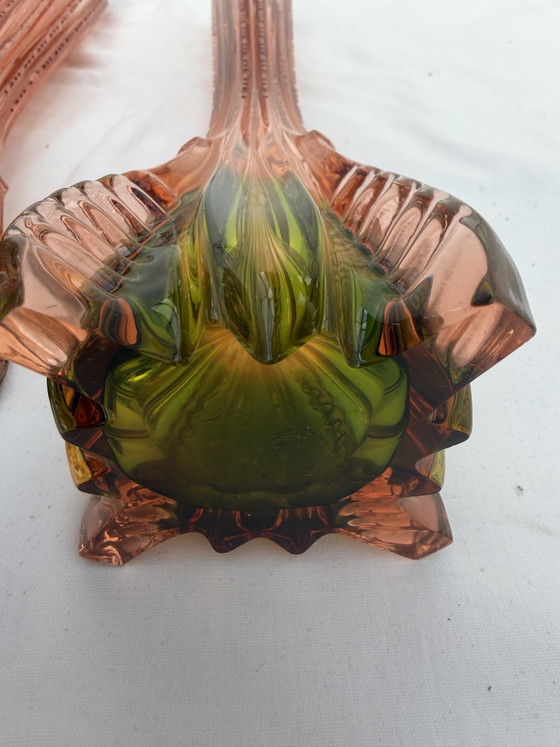 Prachtige Set Art Deco ‘Rubina Verde’ Vaasjes – Jaren 20/30 – Perfecte Staat! – Vazen, Glass (photo 7 of 8)