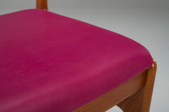 Image 1 of Juego de 4 sillas de comedor de teca de mediados de siglo de Johannes Andersen para Uldum