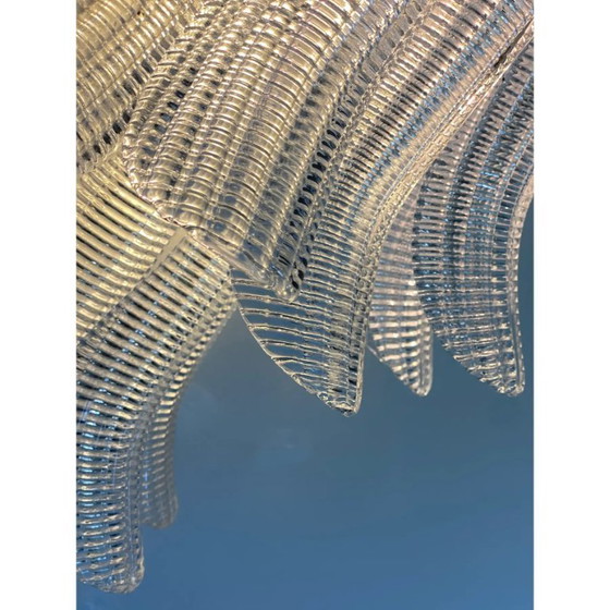 Image 1 of Moderne wandlampen "Selle" van Murano-glas in Mazzega-stijl met diamantgeslepen transparantie — Set van twee