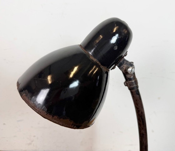 Image 1 of Industriële zwarte geëmailleerde Bauhaus bureaulamp, jaren 30