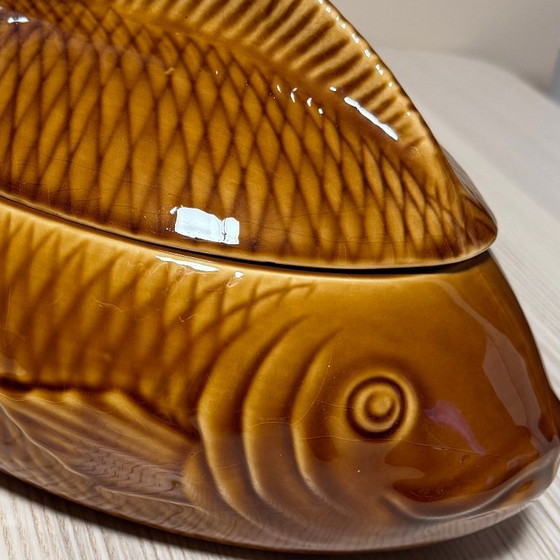 Image 1 of 14 Pièces - Sarreguemines - Service à poisson - Couleur Caramel
