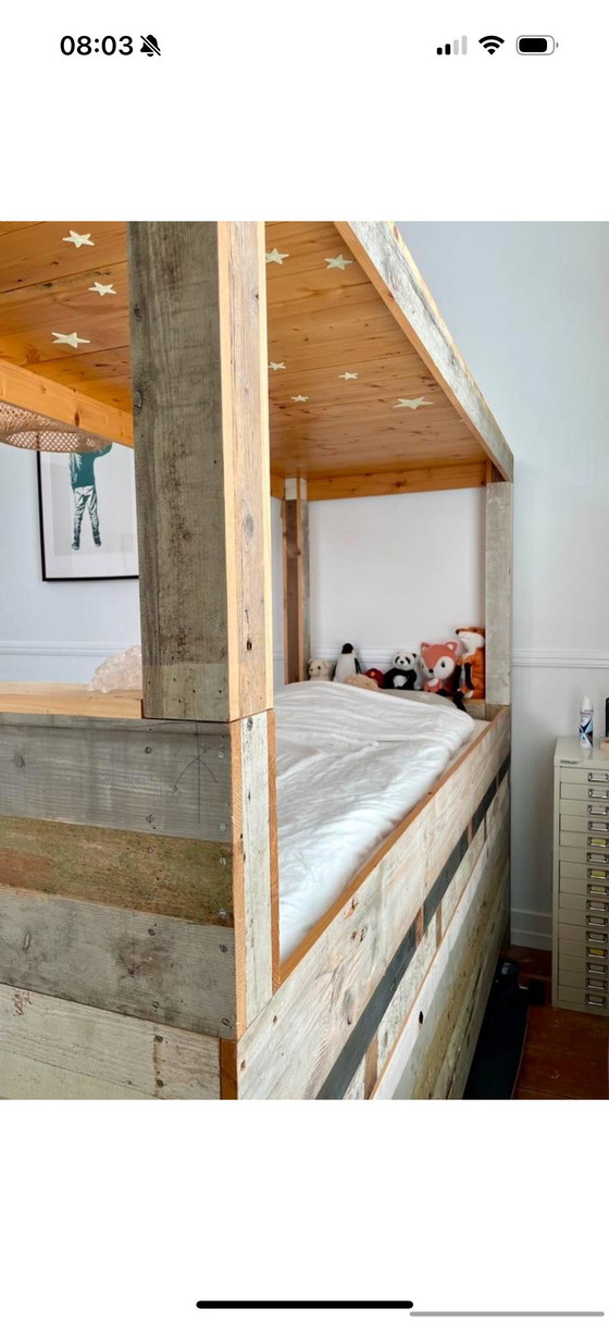 Image 1 of Letto a soppalco Piet Hein Eek con letto aggiuntivo per gli ospiti e cassetti