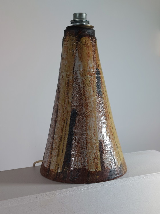 Image 1 of Lampada da terra o da tavolo vintage di metà secolo con base conica in ceramica.