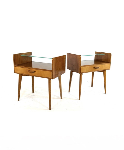 2x vintage nachtkastje, Helmut Magg, WK Möbel ‘60
