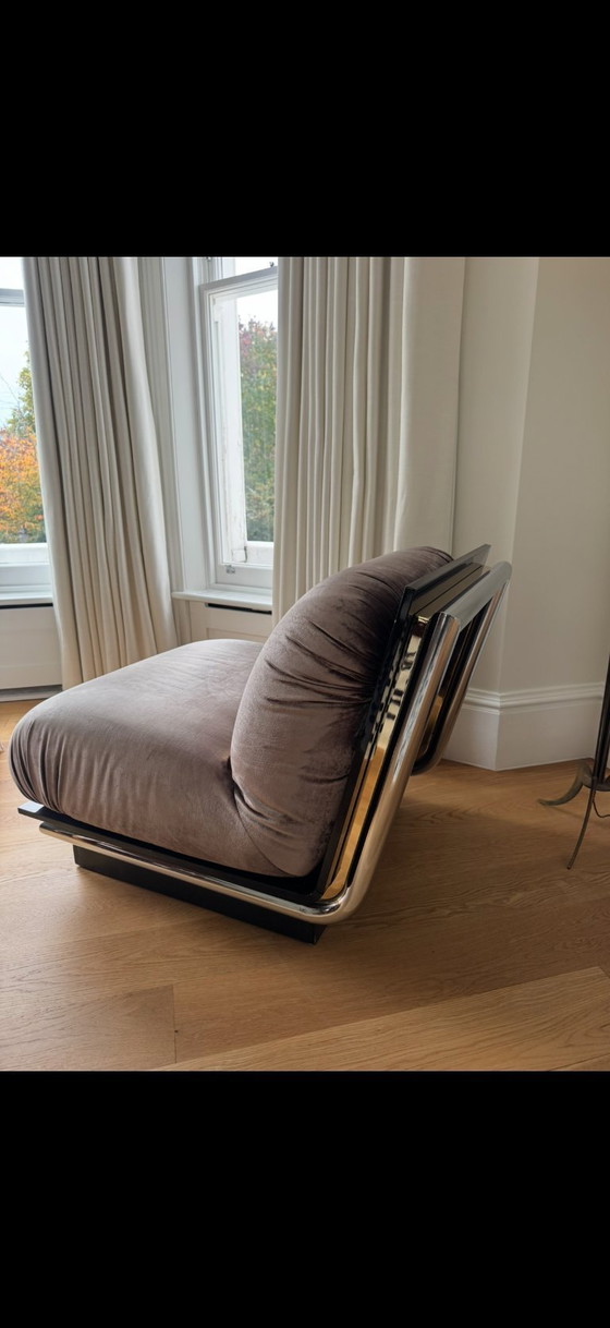Image 1 of Een paar vintage Franse loungestoelen
