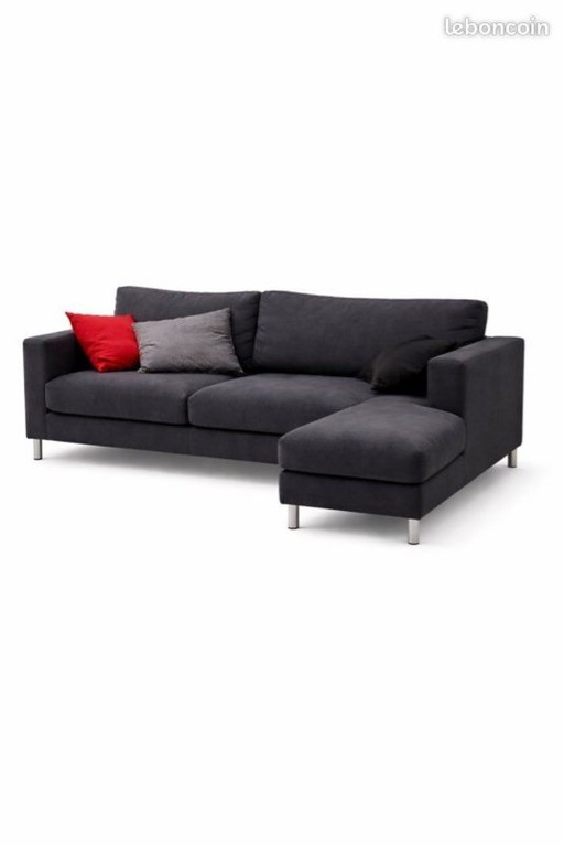IKEA Karlstad 2-zitsbank + chaise longue rechts – antracietgrijs – Goede staat