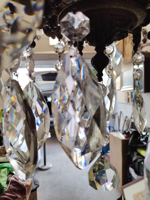 Kronleuchter aus Bronze und Glas aus Böhmen